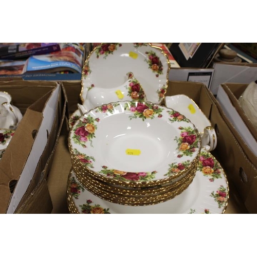 87 - THREE TRAYS OF ROYAL ALBERT OLD COUNTRY ROSES TEA WARE