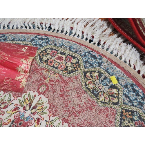 880 - A MODERN OVAL SILK RUG - Dia. 100 cm