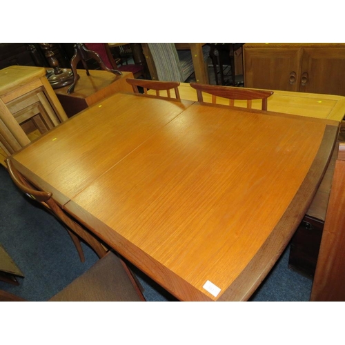 883 - A RETRO TEAK 'E GOMME' FOR G-PLAN EXTENDING DINING TABLE & FOUR CHAIRS