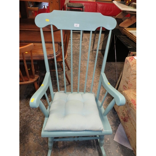 897 - A VINTAGE PAINTED ROCKING CHAIR