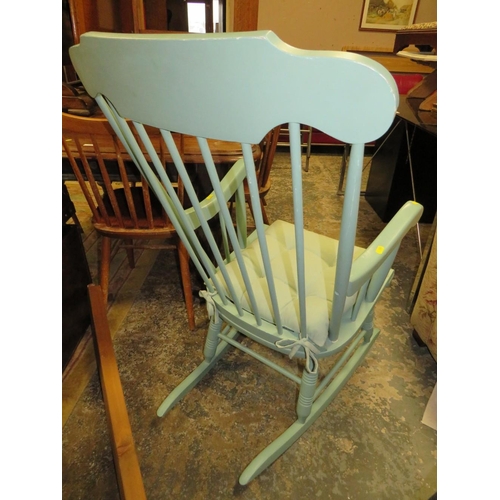 897 - A VINTAGE PAINTED ROCKING CHAIR