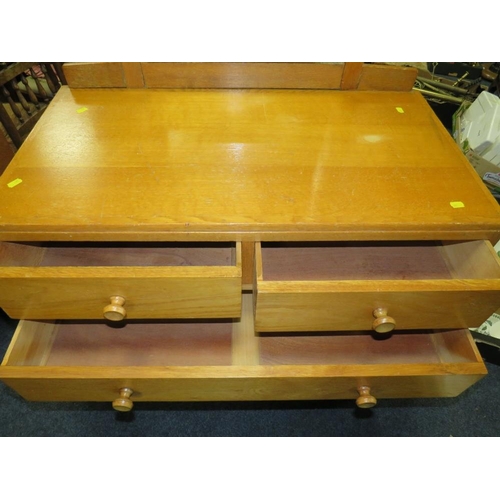 922 - TWO UTILITY OAK CHESTS / DRESSING TABLES