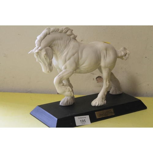 195 - BESWICK WHITE MATT FINISH SPIRIT OF THE EARTH HORSE FIGURE TOGETHER WITH SIMILAR SPIRIT OF NATURE FI... 