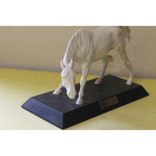 195 - BESWICK WHITE MATT FINISH SPIRIT OF THE EARTH HORSE FIGURE TOGETHER WITH SIMILAR SPIRIT OF NATURE FI... 