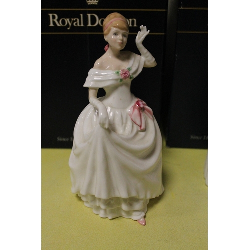 202 - A ROYAL DOULTON FIGURINE ASHLEY TOGETHER WITH DAWN (BOXED)