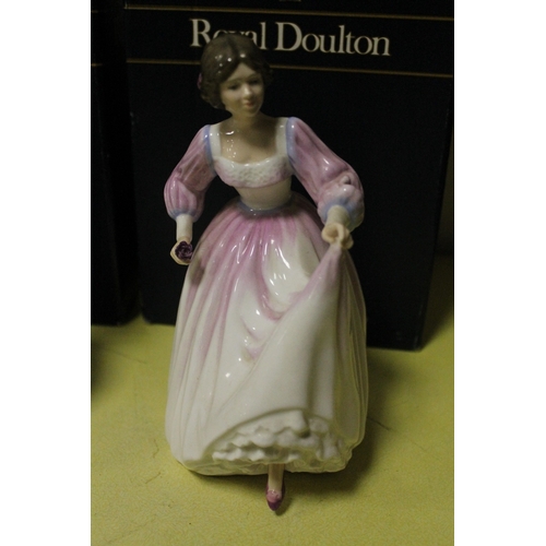 202 - A ROYAL DOULTON FIGURINE ASHLEY TOGETHER WITH DAWN (BOXED)