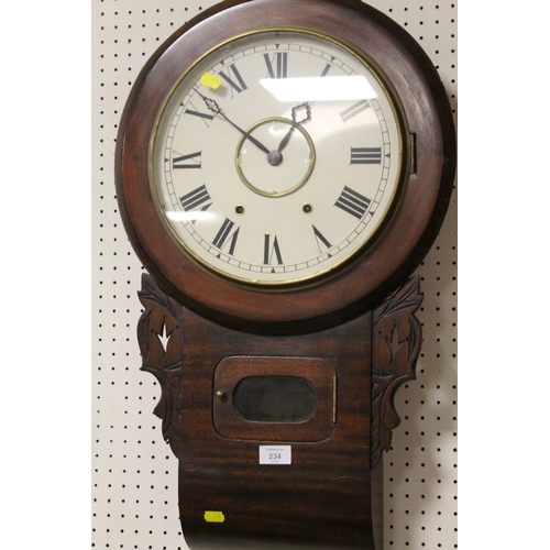 234 - A VINTAGE DROP DIAL WALL CLOCK