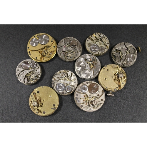 294 - TEN ANTIQUE TRENCH WRISTWATCH MOVEMENTS