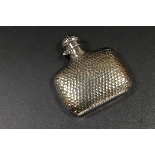 295 - ANTIQUE SILVER PLATE SPIRITS FLASK