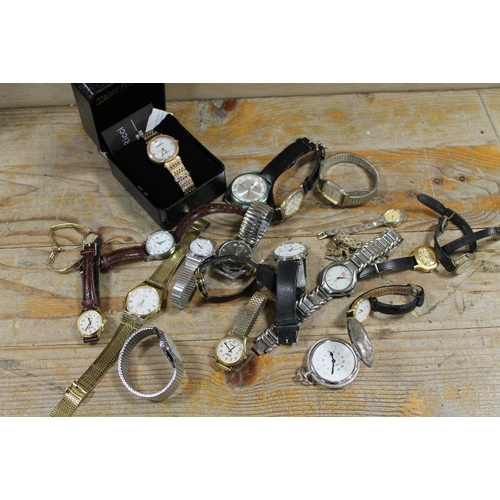 303 - A BAG OF ASSORTED WRIST WATCH TOGETHER WITH A POCKET BRAILLE WATCH