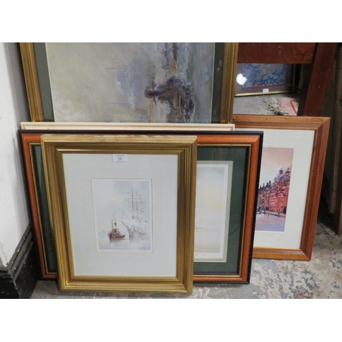 10 - A SELECTION OF FRAMED AND GLAZED NAVEL PICTURES AND PRINTS TO INCLUDE A LIMITED EDITION ALAN STARK E... 