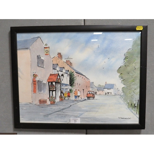 15 - A SELECTION OF FRAMED AND GLAZED WATERCOLOURS ETC (4)