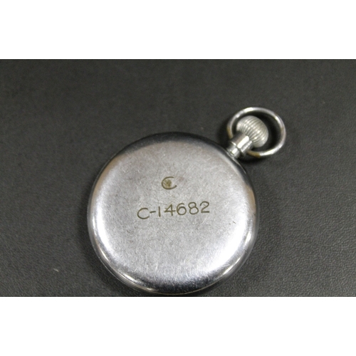 411 - A MILITARY POCKET WATCH - NUMBERED C-14682