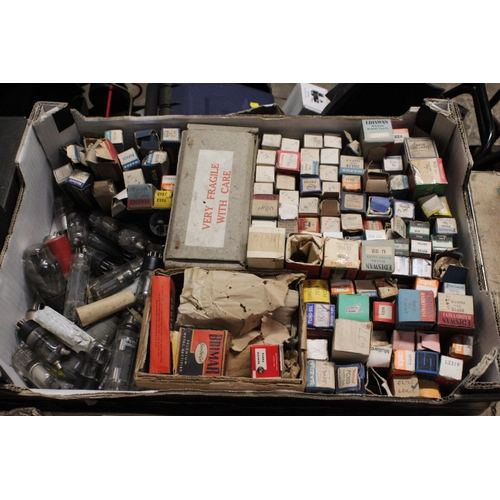 659 - FOUR BOXES OF VINTAGE RADIO / TV VALVES TO INCLUDE BOXED EXAMPLES (CONTENTS OF BOXES NOT CHECKED)