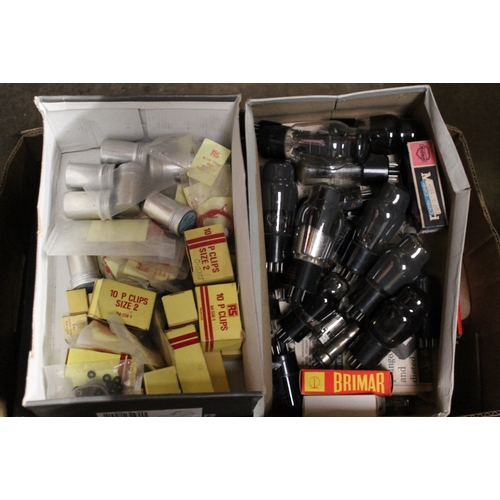 663 - A QUANTITY OF TRAYS AND BOXES OF TV/RADIO VALVES TO INCLUDE BOXED EXAMPLES UNCHECKED