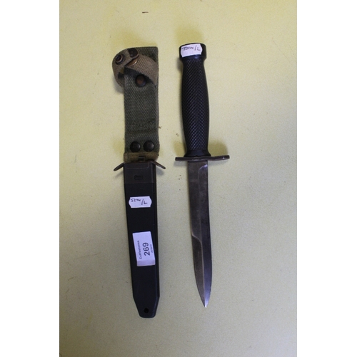 269 - A US M3 COMBAT KNIFE IN SHEATH