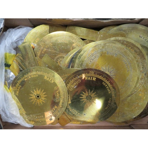 108 - TWO TRAYS OF ASSORTED BAROMETER ACCESSORIES TO INCLUDE DIALS