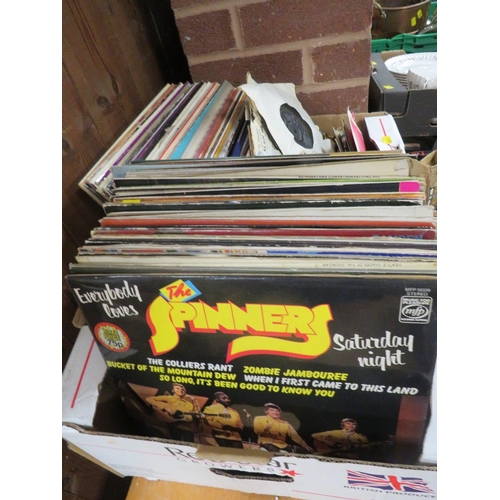 109 - TWO TRAYS OF LPS RECORDS AND 7