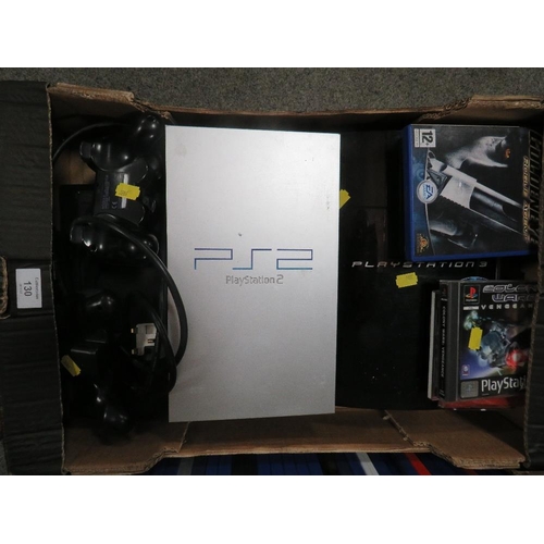 130 - A QUANTITY OF PLAYSTATION SYSTEMS, GAMES ACCESSORIES (UNCHECKED)