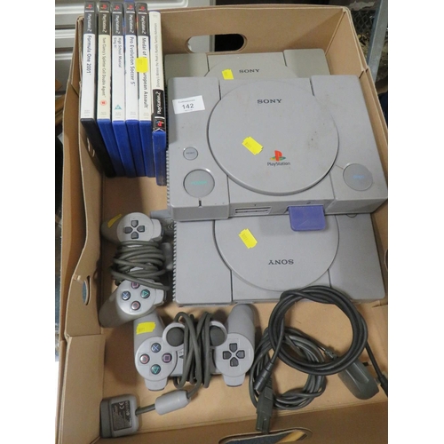 142 - A QUANTITY OF PLAYSTATION CONSOLES (UNCHECKED)