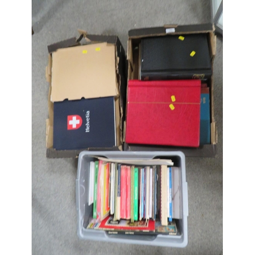 151 - FOUR TRAYS OF STAMP ALBUMS / COLLECTION
