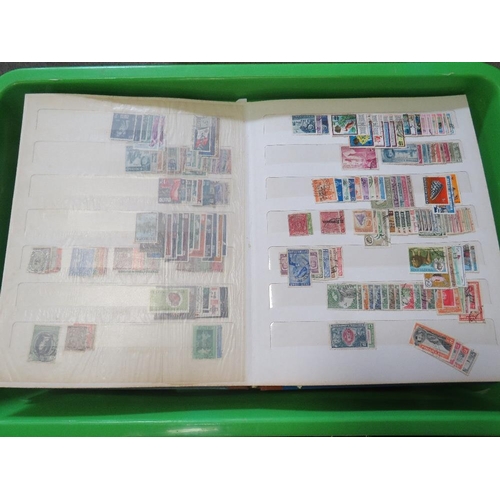 164 - THREE TRAYS OF STAMP ALBUMS /  COLLECTION