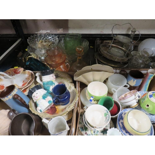 170 - FOUR TRAYS OF ASSORTED CERAMICS AND GLASS