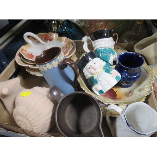 170 - FOUR TRAYS OF ASSORTED CERAMICS AND GLASS