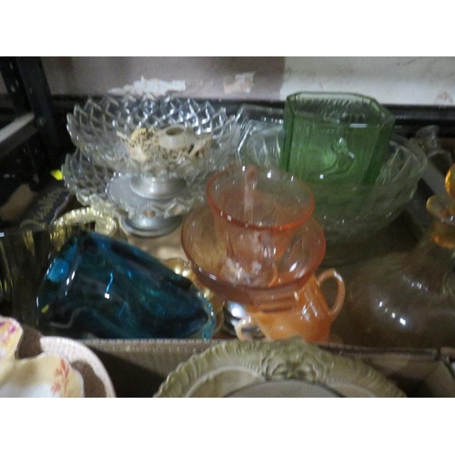 170 - FOUR TRAYS OF ASSORTED CERAMICS AND GLASS