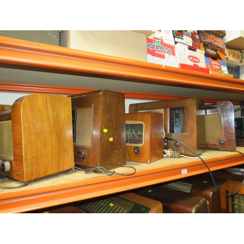 603 - FIVE ASSORTED WOODEN CASED VALVE RADIOS - A/F