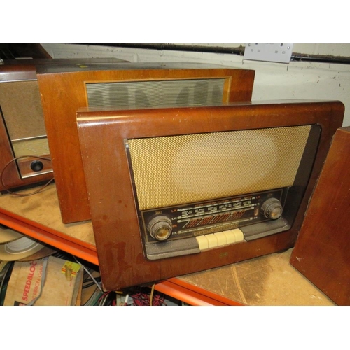 605 - FIVE ASSORTED WOODEN CASED VALVE RADIOS - A/F