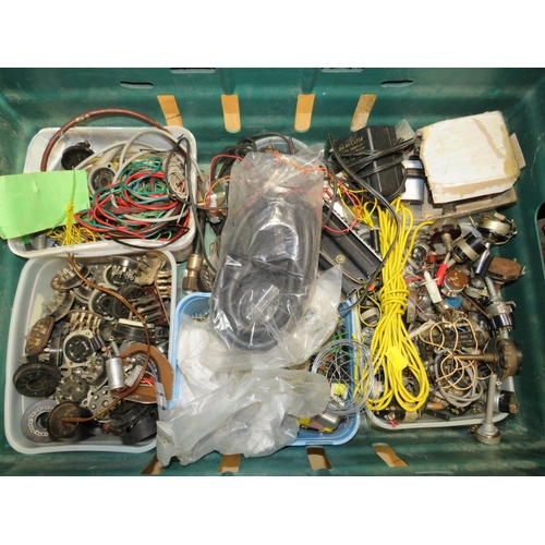 610 - EIGHT TRAYS CONTAINING VARIOUS ELECTRICAL COMPONENTS PARTS AND ELECTRONIC PARTS