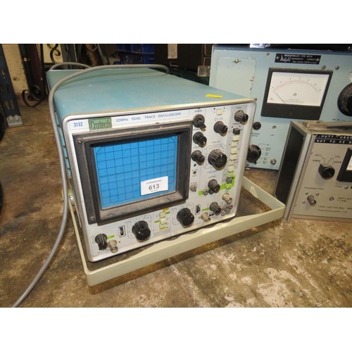 613 - A J-1A ADVANCE SIGNAL GENERATOR CROTECH OSCILLOSCOPE, HATFILED MEASURING SET AND TWO PYE TESTING MET... 