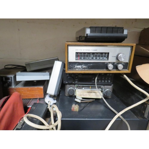 615 - A LARGE SELECTION OF VINTAGE PORTABLE RADIOS, TELEVISION SETS, CASSETTE AND AUDIO EQUIPMENT