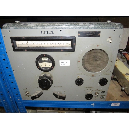 621 - A RECEIVER TYPE CR300, A LARGE RECTIFIER DIODE AND A SINGLE PHASE ELECTRIC MOTOR