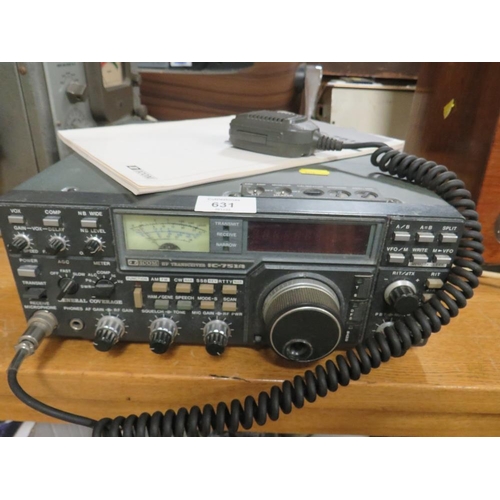 631 - AN ICOM IC-751A TRANSCEIVER WITH USER MANUAL