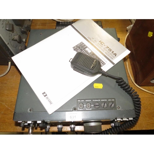 631 - AN ICOM IC-751A TRANSCEIVER WITH USER MANUAL