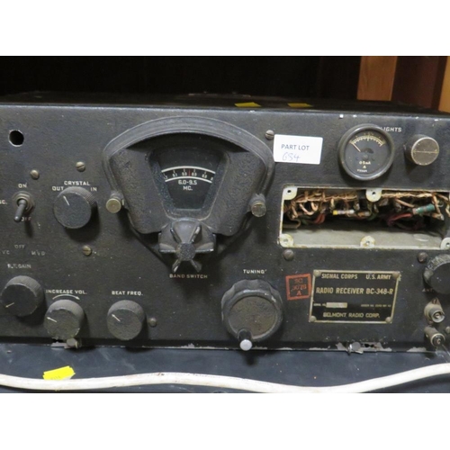 634 - A VINTAGE RCA AR88 RECEIVER AMD A SIGNAL CORPS RECEIVER TYPE BC-348-R