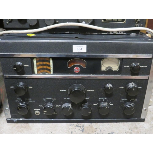 634 - A VINTAGE RCA AR88 RECEIVER AMD A SIGNAL CORPS RECEIVER TYPE BC-348-R