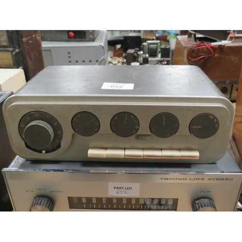 652 - A QUAD 22 CONTROL UNIT TOGETHER WITH A TROUGH LINE FM TUNER AND STEREO 30 PLUS AMPLIFIER