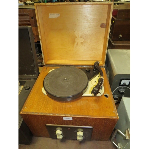 655 - THREE VINTAGE RECORD PLAYERS