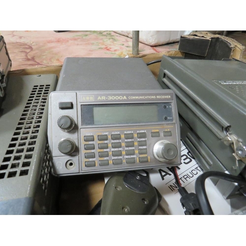 659 - A BOX CONTAINING VARIOUS TRANSCEIVERS TO INCLUDE AR-306 A, STANDARD C78, TR 2300 YAESU FP-707 POWER ... 