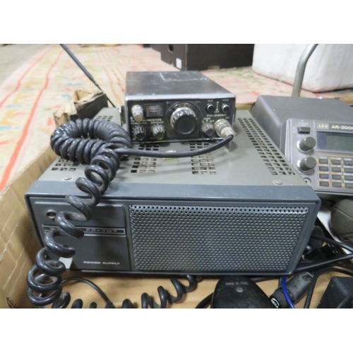 659 - A BOX CONTAINING VARIOUS TRANSCEIVERS TO INCLUDE AR-306 A, STANDARD C78, TR 2300 YAESU FP-707 POWER ... 