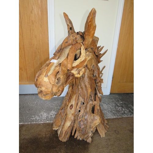 810 - A LARGE DRIFTWOOD STYLE HORSE HEAD - 101 x 95 cm