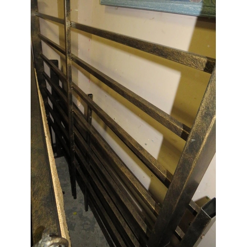 814 - A MODERN METAL / WICKER BED FRAME - W 140 cm