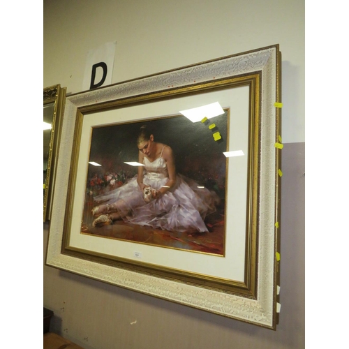 824 - A LARGE MODERN FRAMED BALLERINA PRINT 85 x 103 cm (OVERALL SIZE)