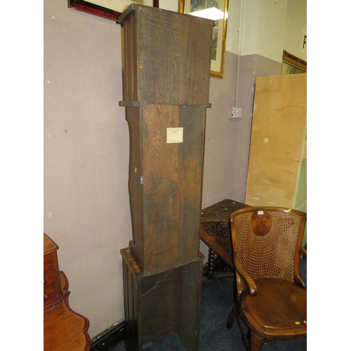 830 - AN UNUSUAL ARTS AND CRAFTS STYLE TALL CLOCK - H 185 cm (PENDULUM)