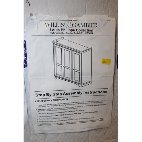 840 - A LARGE PAIR OF WILLIS AND GAMBIER  TRIPLE WARDROBES - LOUIS PHILLIPE COLLECTION - **PLEASE NOTE FLA... 