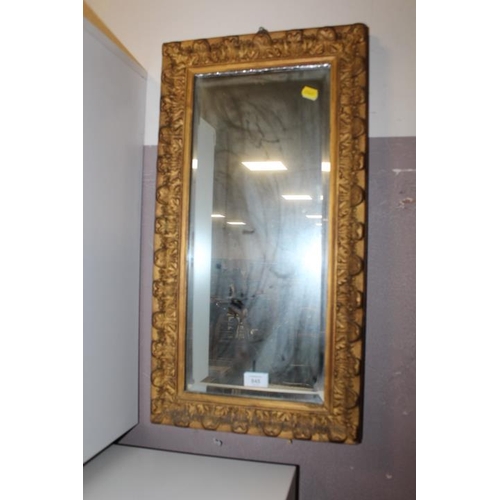 845 - A VINTAGE GILT RECTANGULAR WALL MIRROR - 65.5 x 35 cm