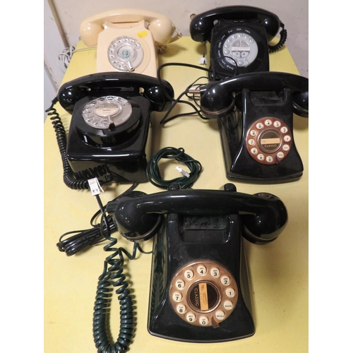 216 - FIVE ASSORTED VINTAGE TELEPHONES